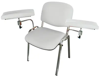 OZC - 02 židle odběrová s dvěma područkami, koženka MONA 1 - koženka bílá